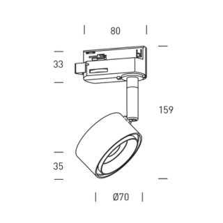 Hofflights railspot | 1.5031.1212 australia 8W 3K 24° zwart