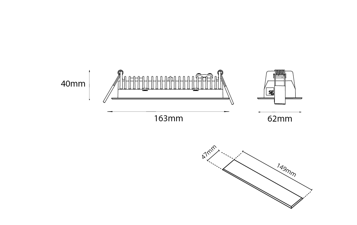 SG Inspire R 150 zwart led 4000K dali / push