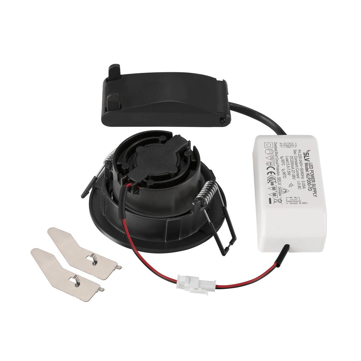 SLV NEW TRIA New Tria® 68, plafondinbouwlamp, 2700K, 38°, ip20, rond, zwart
