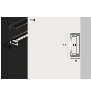 Paulmann Base profile with black diffuser 1M black