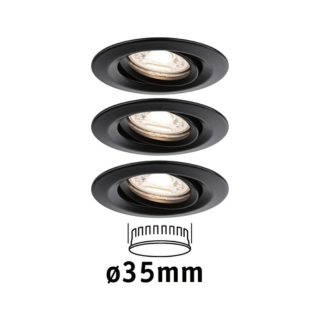 Paulmann LED-inbouwlamp Nova Mini Coin Basisset zwenkbaar rond 66mm 15° Coin 3x4W 3x310lm 230V 2700K Zwart mat