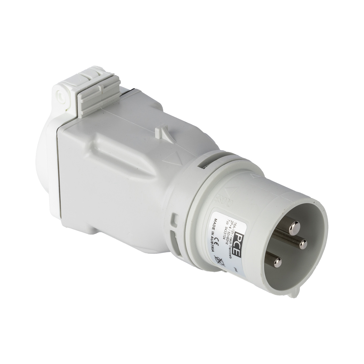 PCE contactdooscombinatie CEE Adapter Verloop 16/3/trafo 12H grijs-schuko