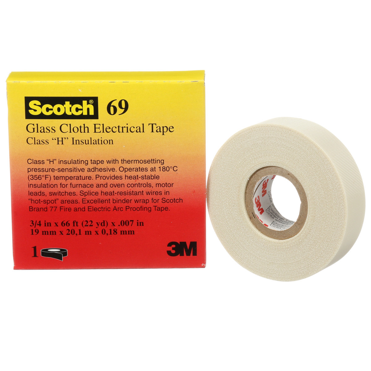 3M ™ Et 69 glasvezeltape, wit, 6 MM X 33 M X 0,18 MM