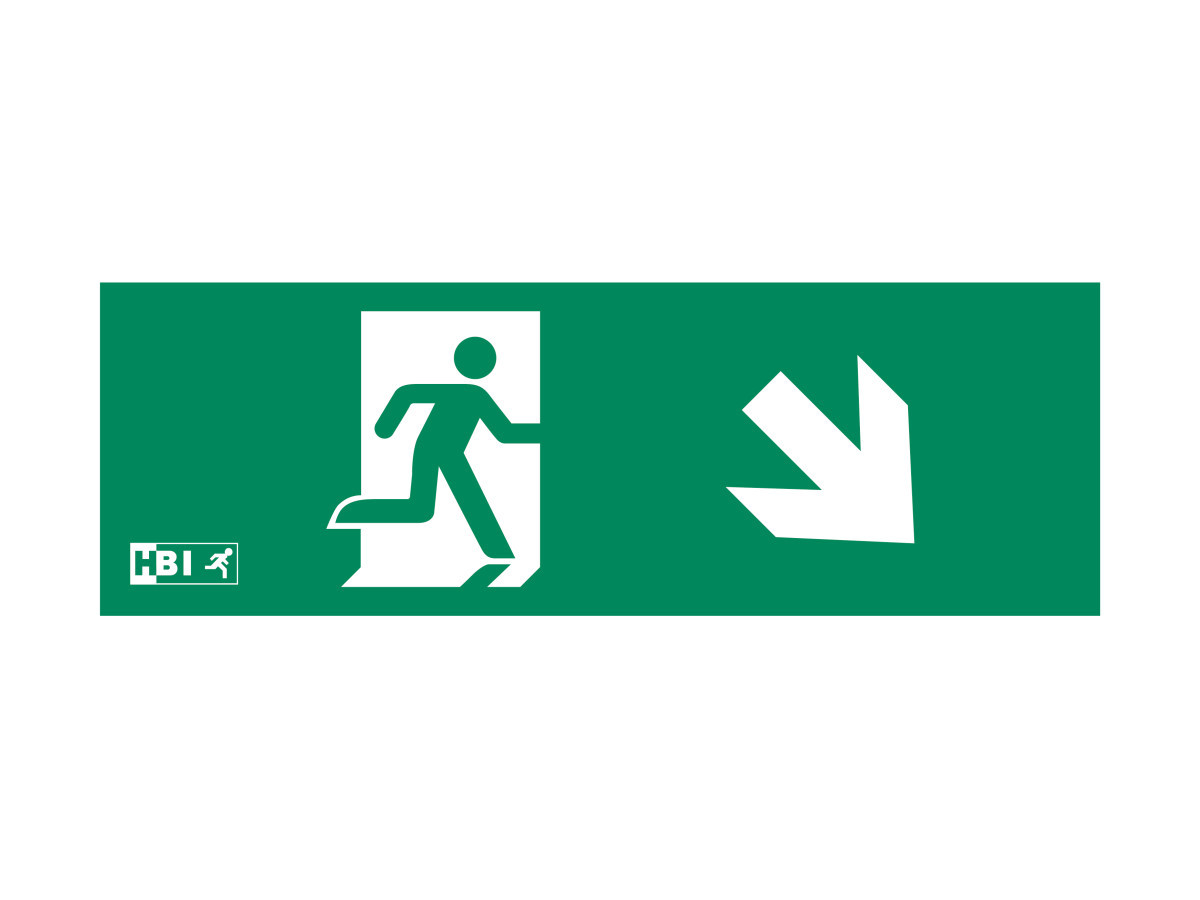 600 groot pictogram pijl rechts omlaag iso 7010