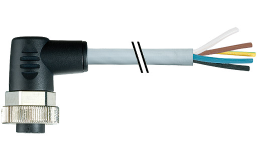 Murrelektronik Power Connectors 7/8'' female 90° with cable pur 5x1.0 GY 5M