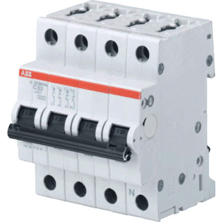 Abb System pro M compact installatieautomaat D karakteristiek 63a 4P 3 beveiligd incl nul 4te