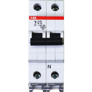 Abb S 201 installatieautomaat Z karakteristiek 50a 1P 1 beveiligd incl nul 2te