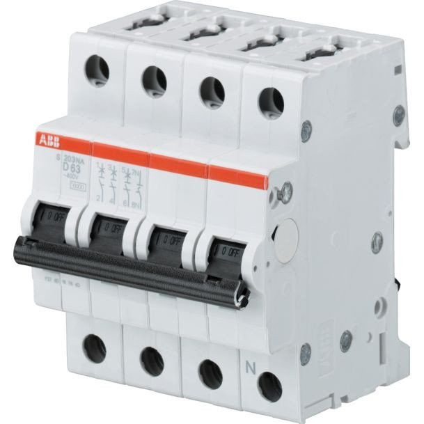Abb System pro M compact installatieautomaat D karakteristiek 63a 3P 3 beveiligd incl nul 4te
