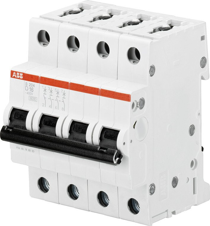 Abb S 204 installatieautomaat D karakteristiek 25a 4P 4 beveiligd 4te