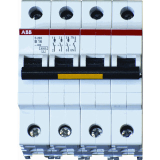 Abb S 204 installatieautomaat Z karakteristiek 16a 4P 4 beveiligd 4te