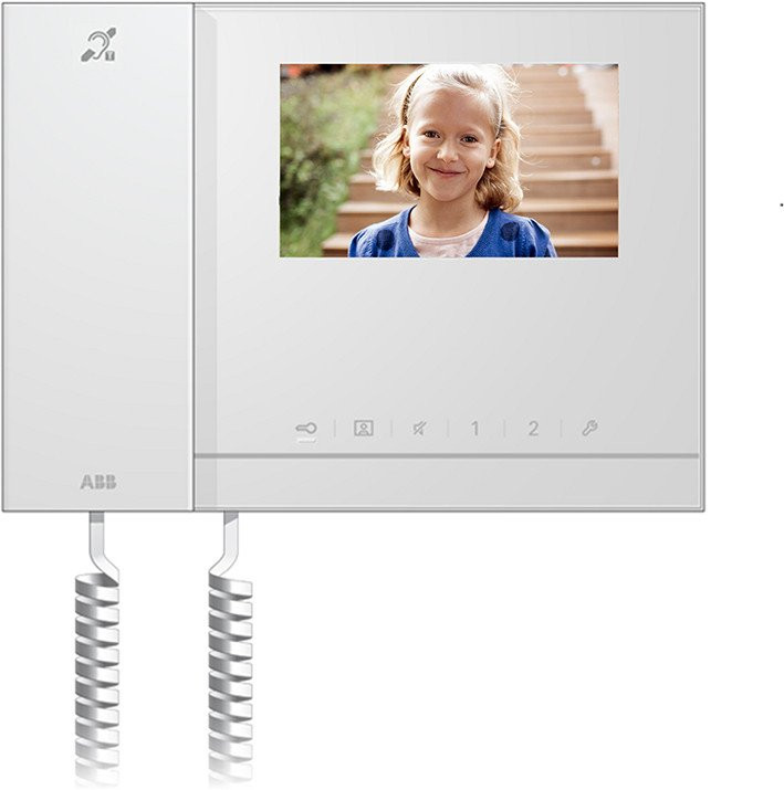 Abb Busch-jaeger 4.3" kleuren video handset binnenpost wit met ringleiding