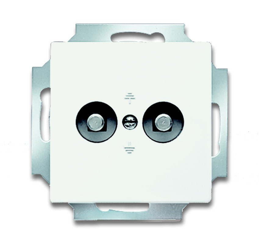 Abb Busch-jaeger aardingscontactdoos+cpl 2V inb F-matwit