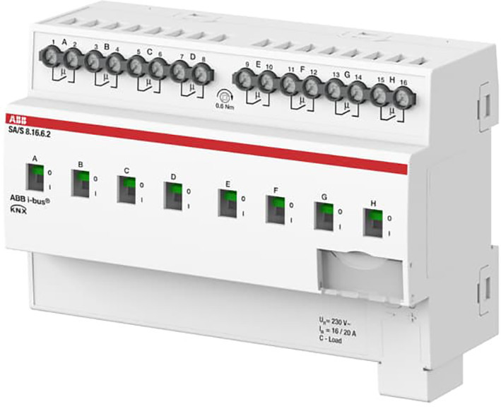 Schakel Aktor, professioneel KNX 8-voudig 16 ampere, energiefunctie