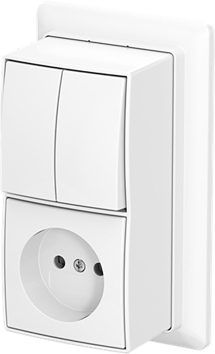 ABB Busch-Jaeger AP plus Combinatie KV serie + plaat opb B-ap+ alpine wit