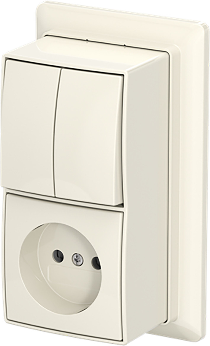 ABB Busch-Jaeger AP plus Combinatie KV serie + plaat opb B-ap+ wit