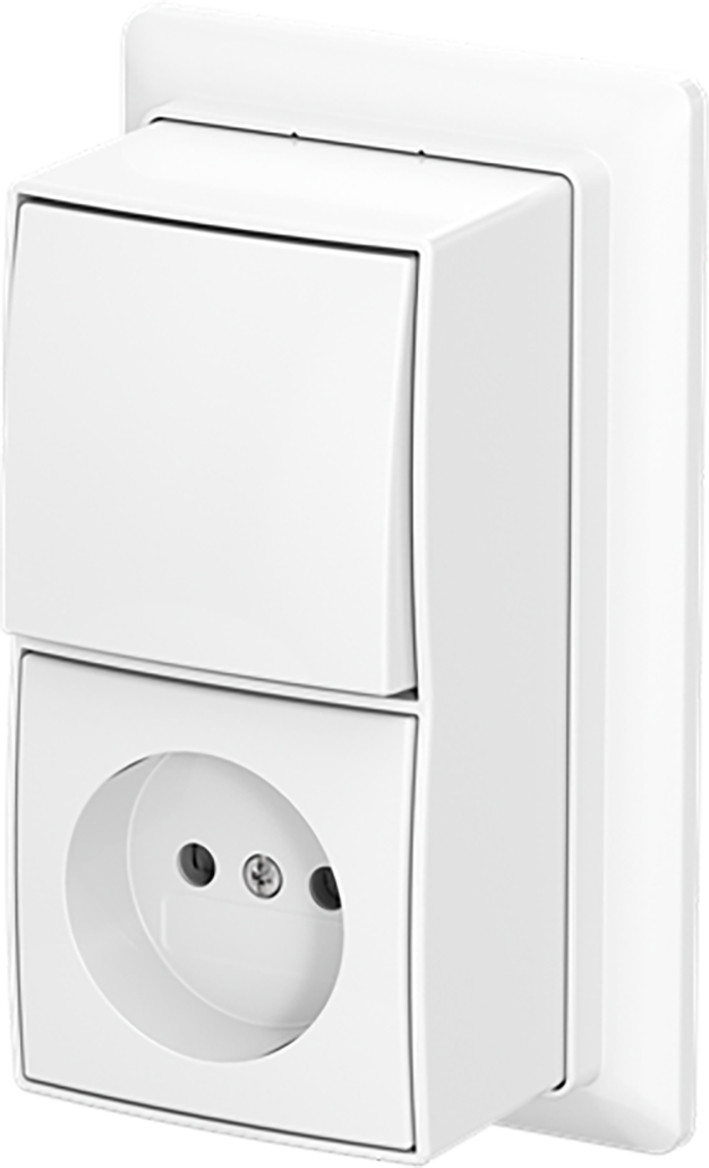 ABB Busch-Jaeger AP plus Combinatie KV wis + plaat opb B-ap+ alpine wit