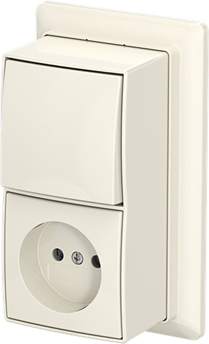 ABB Busch-Jaeger AP plus Combinatie KV wis + plaat opb B-ap+ wit