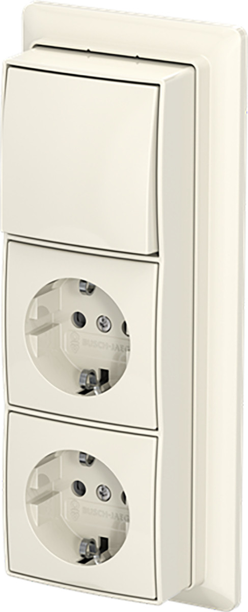 ABB Busch-Jaeger AP plus Combinatie Ra KV 3V wis + plaat opb B-ap+ wit