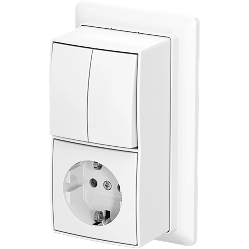 ABB Busch-Jaeger AP plus Combinatie Ra KV serie + plaat opb B-ap+ alpine wit