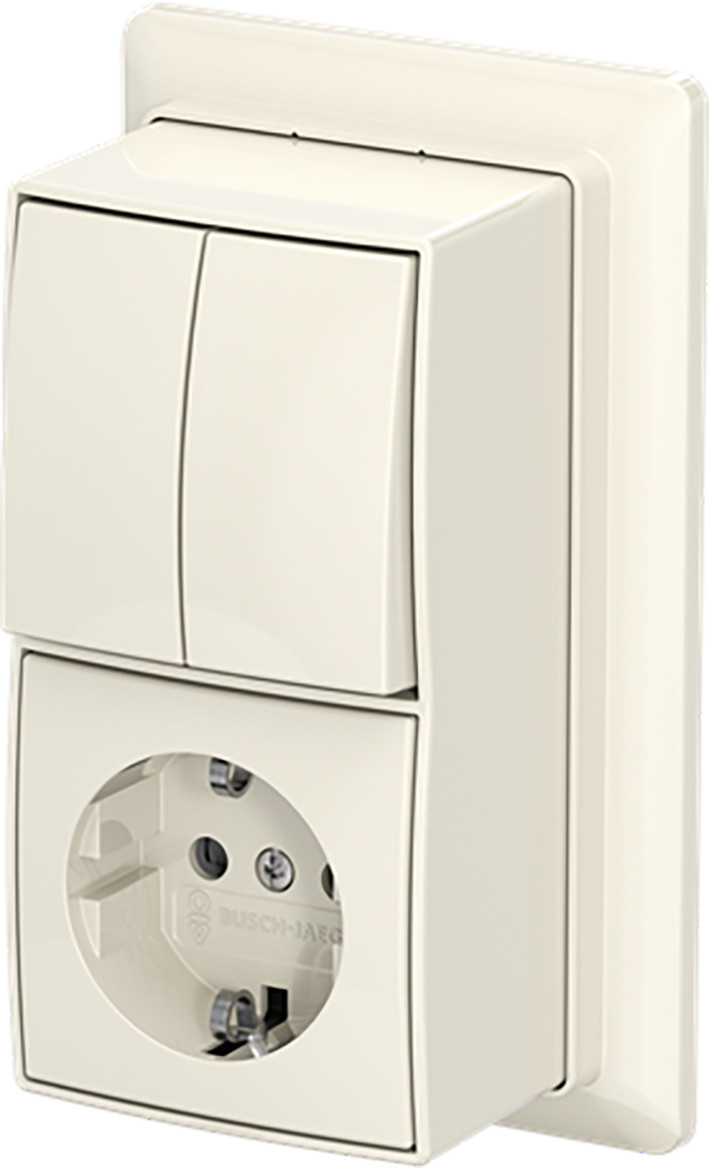 ABB Busch-Jaeger AP plus Combinatie Ra KV serie + plaat opb B-ap+ wit