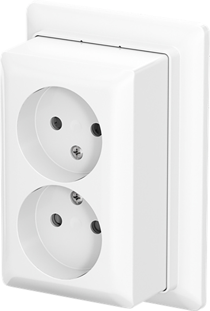 ABB Busch-Jaeger AP plus WCD KV dubbel + plaat opb B-ap+ alpine wit