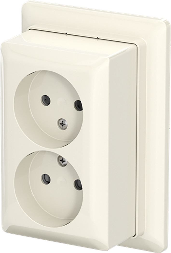ABB Busch-Jaeger AP plus WCD KV dubbel + plaat opb B-ap+ wit