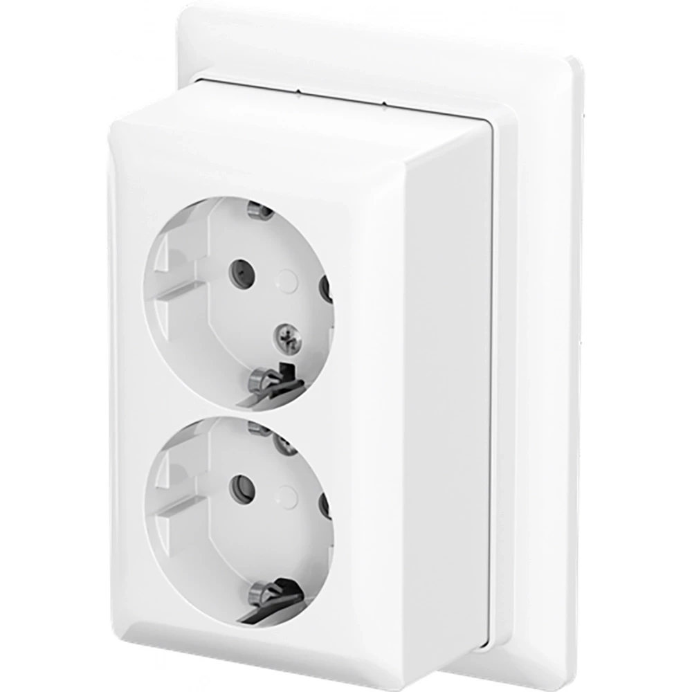 ABB Busch-Jaeger AP plus WCD Ra KV dubbel + plaat opb B-ap+ alpine wit