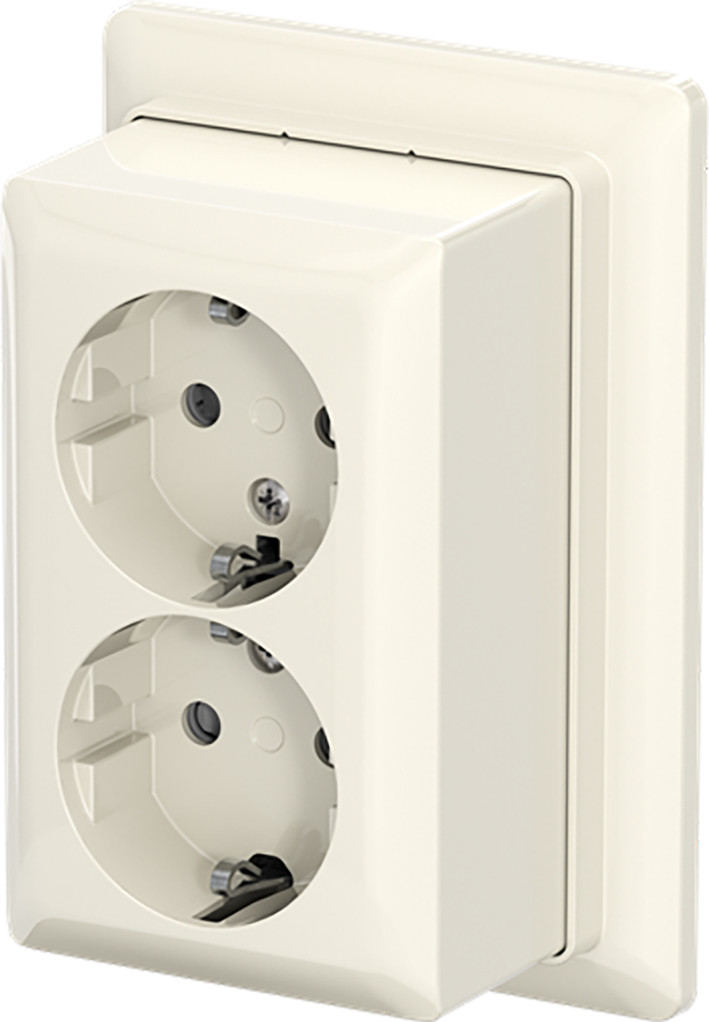 ABB Busch-Jaeger AP plus WCD Ra KV dubbel + plaat opb B-ap+ wit