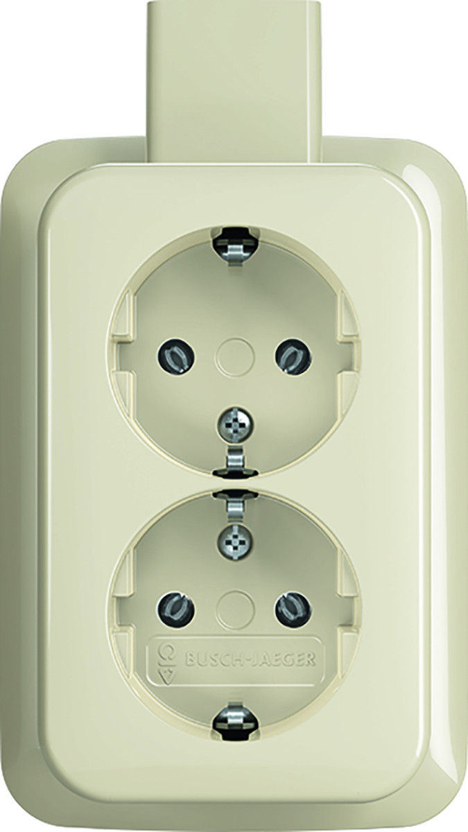 ABB Busch-Jaeger AP WCD Ra dubbel + plaat opb ap crème