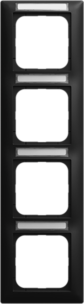 ABB Busch-Jaeger Balance Tekstafdekraam 4-voudig verticaal si-B-matzwart