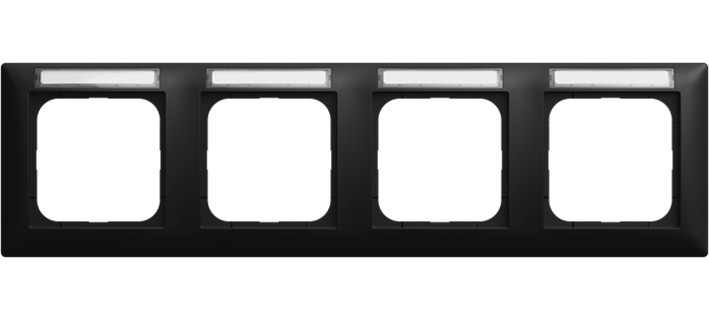 ABB Busch-Jaeger Balance Tekstkanaalraam 4-voudig horizontaal si-B-matzwart