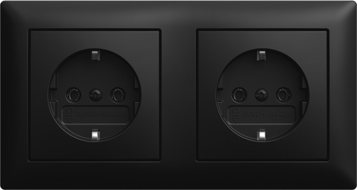 ABB Busch-Jaeger Balance WCD Ra dubbel hor M raam inb si-B-matzwart