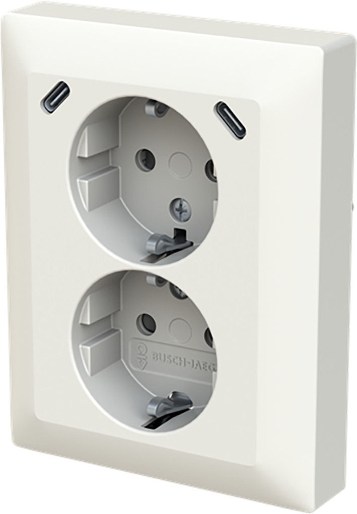 ABB Busch-Jaeger Balance WCD Ra dubbel KV + usb-C/C inbouw balance alpinwit