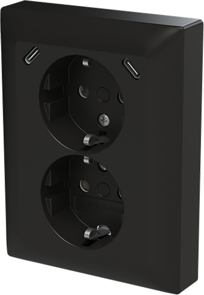 ABB Busch-Jaeger Balance WCD Ra dubbel KV + usb-C/C inbouw balance mat zwart