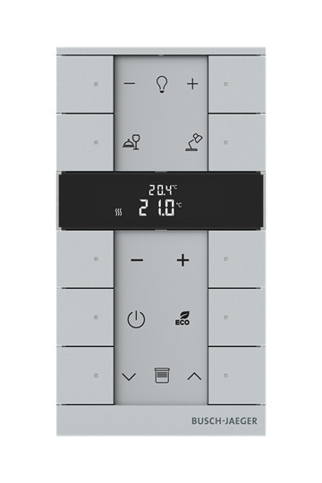 ABB Busch-Jaeger F@home Fah Tenton thermostaat 10-voudig aluzilver