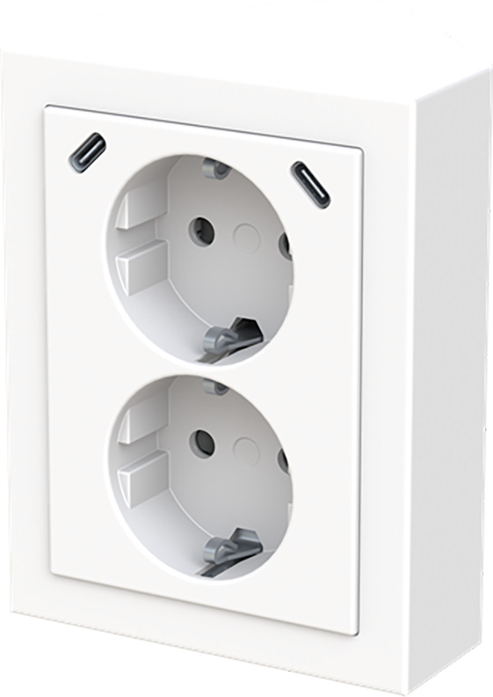 ABB Busch-Jaeger Future WCD Ra dubbel KV + usb-C/C hoekmontage future studiowit