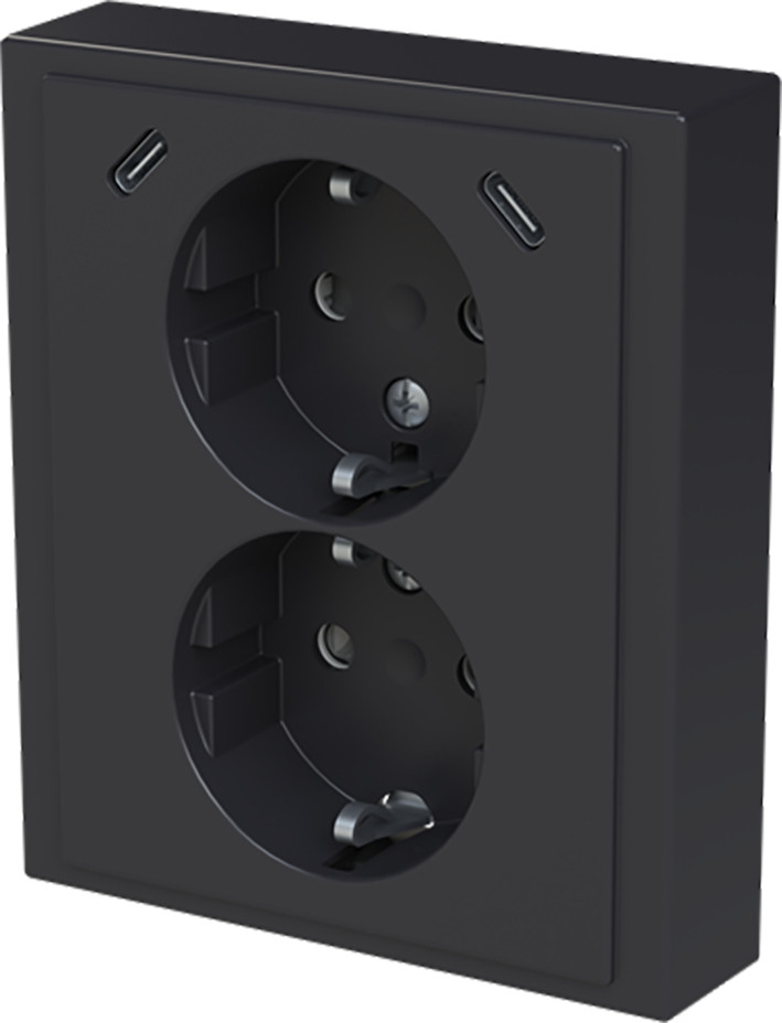 ABB Busch-Jaeger Future WCD Ra dubbel KV + usb-C/C inbouw future antraciet