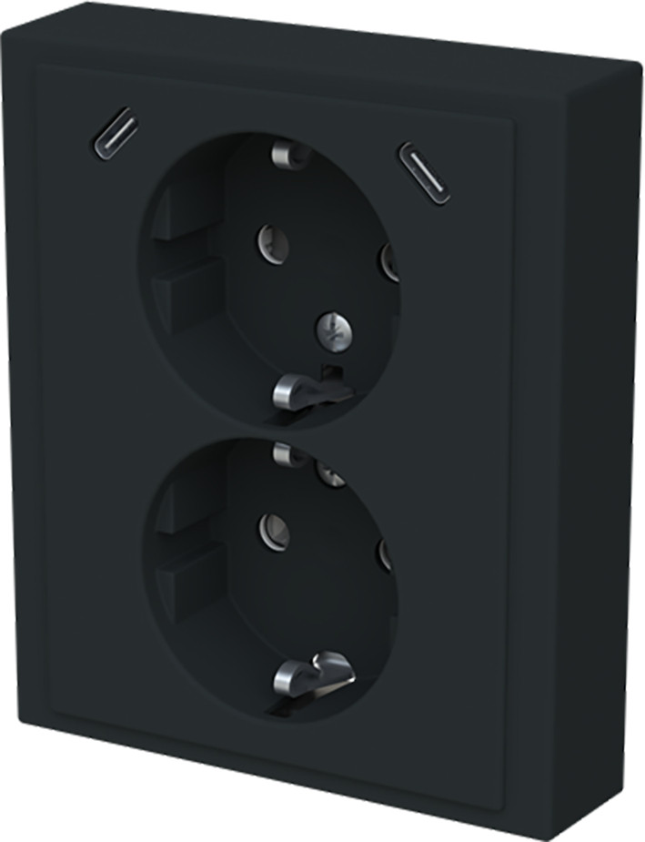 ABB Busch-Jaeger Future WCD Ra dubbel KV + usb-C/C inbouw future mat zwart