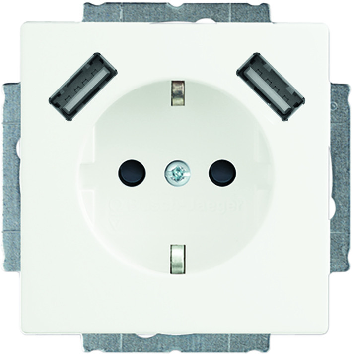 ABB Busch-Jaeger Future WCD Ra KV + 2xusb-A voeding F-matwit 2 X usb-A aansluiting