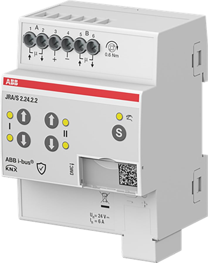 ABB Busch-Jaeger KNX Jaloezie- en rolluikactuator 2-F, 24 V DC, man op 230 V,handmatige bed