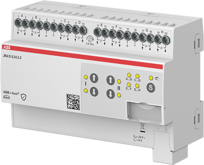 ABB Busch-Jaeger KNX Jaloezie- en rolluikactuator 8-F, 24 V DC, man op handmatige bediening