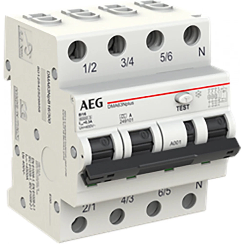 ABB Componenten AEG Aardlekautomaat 3P+N, B kar. 16a, 300ma, 6ka