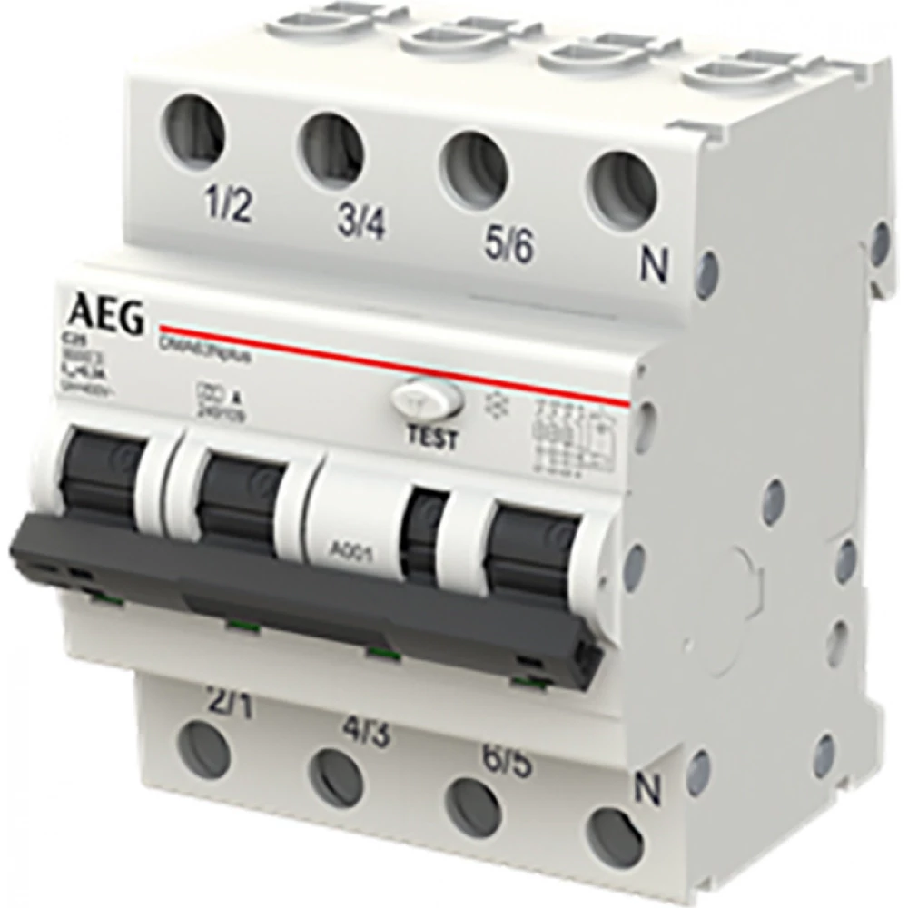ABB Componenten AEG Aardlekautomaat 3P+N, C kar. 25a, 300ma, 6ka