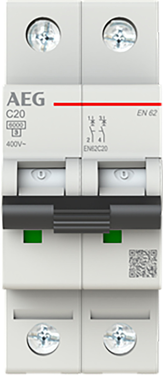 ABB Componenten AEG Installatieautomaat 2P C kar. 20a, 6ka