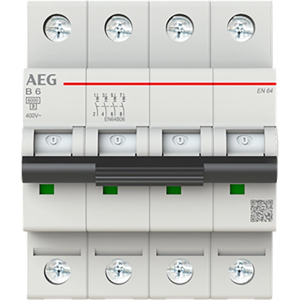 ABB Componenten AEG Installatieautomaat 4P B kar. 6a, 6ka