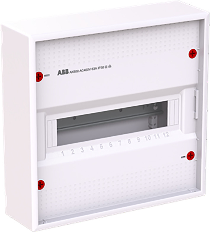 ABB Componenten AK600 Installatiekast, 12M, 1R, zonder deur, ral9016