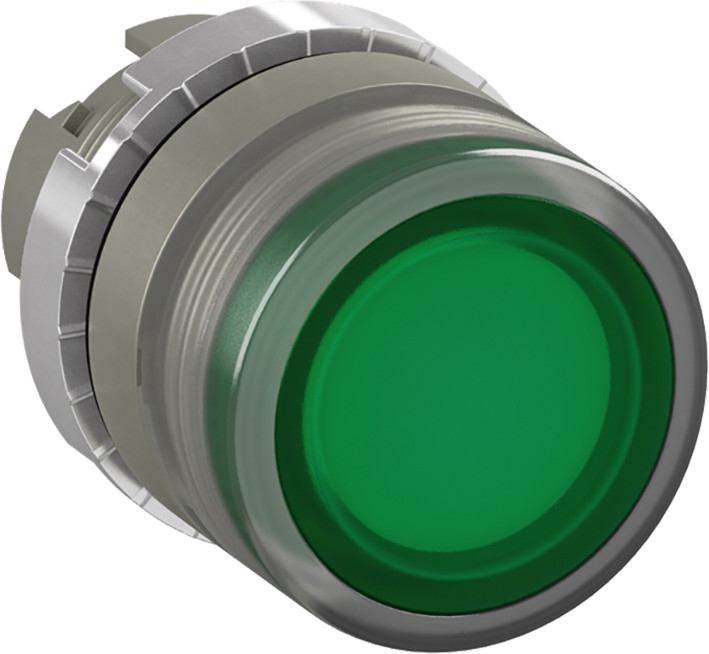 ABB Componenten Drukknoppen / P9M Verlichte Drukknop niet terugverend groen glazen lens