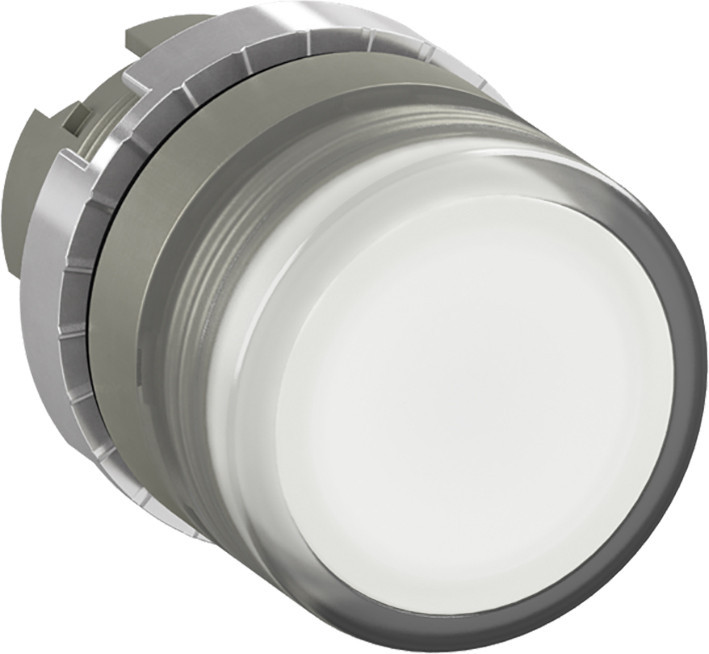 ABB Componenten Drukknoppen / P9M Verlichte Drukknop niet terugverend wit glazen lens