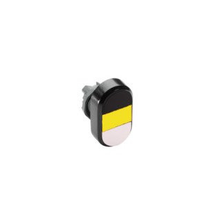 ABB Componenten Drukknoppen / Modular Dubbele Drukknop, verhoogd, wit/zwart, met gele lens
