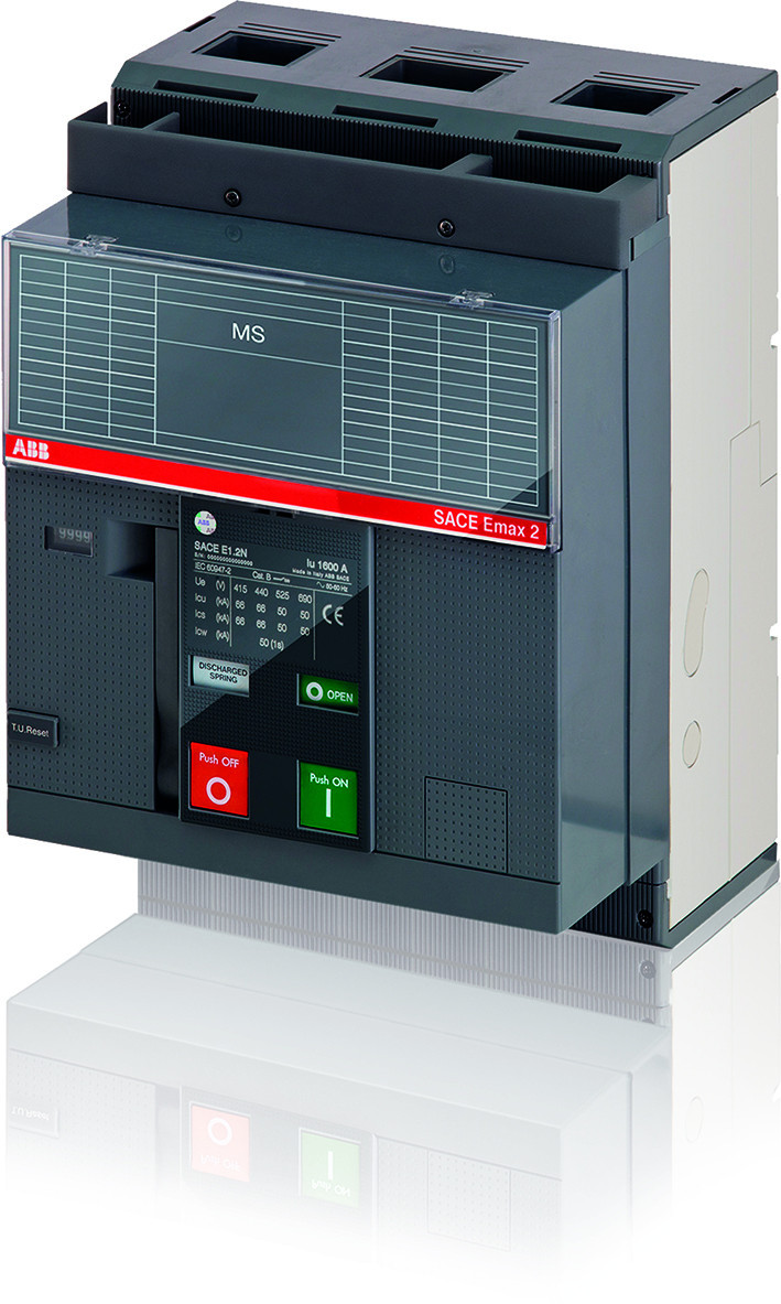 ABB Componenten Emax 2 Emax2 E1.2B/MS 3P F F in=1600a lastschakelaar zonder beveiliging 3 pol